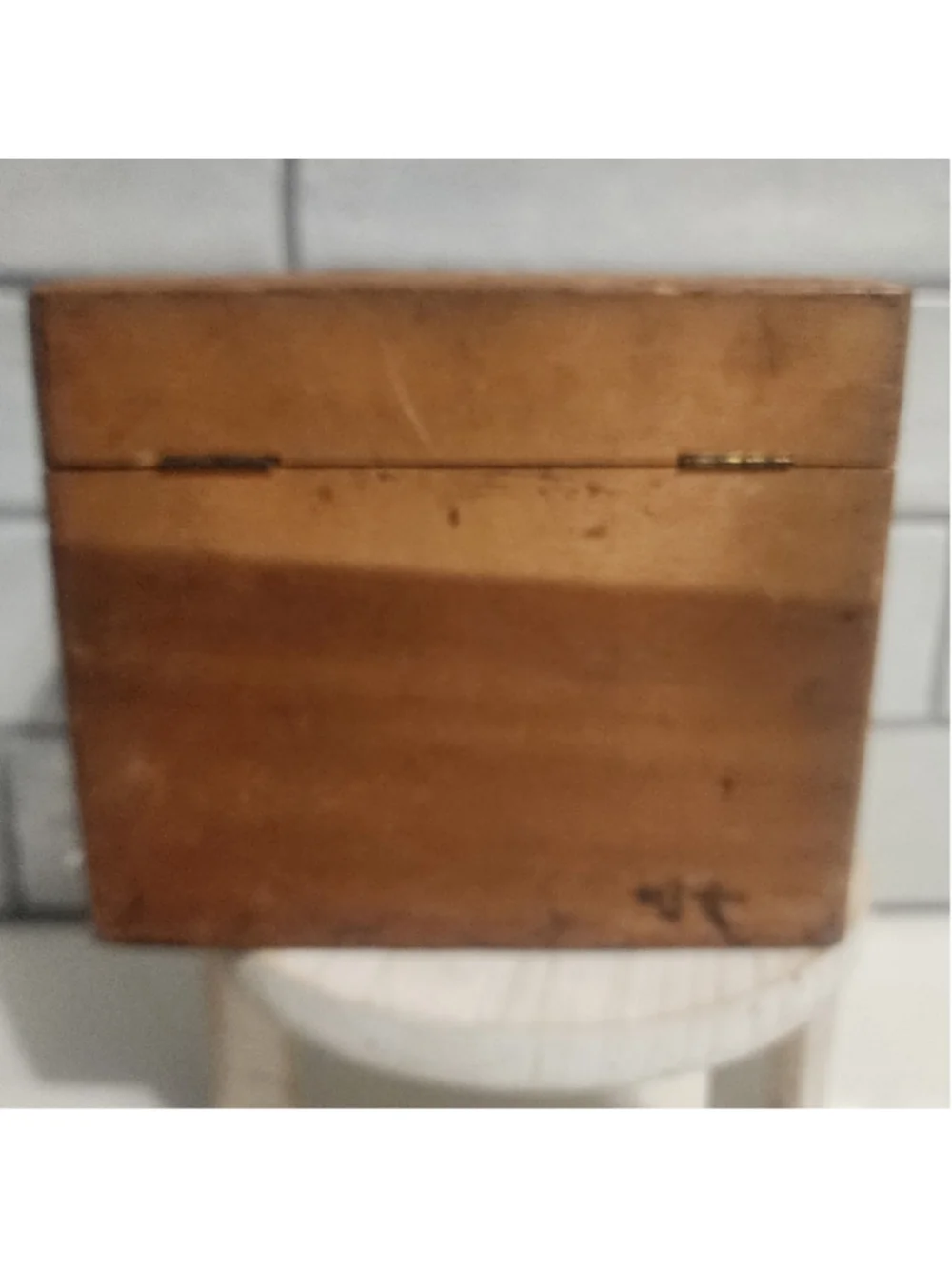 Recipe Box Wooden MCM Hand Painted